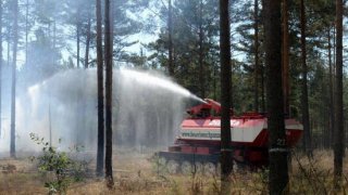 德国消防队为应对森林大火出动装甲消防车(图)
